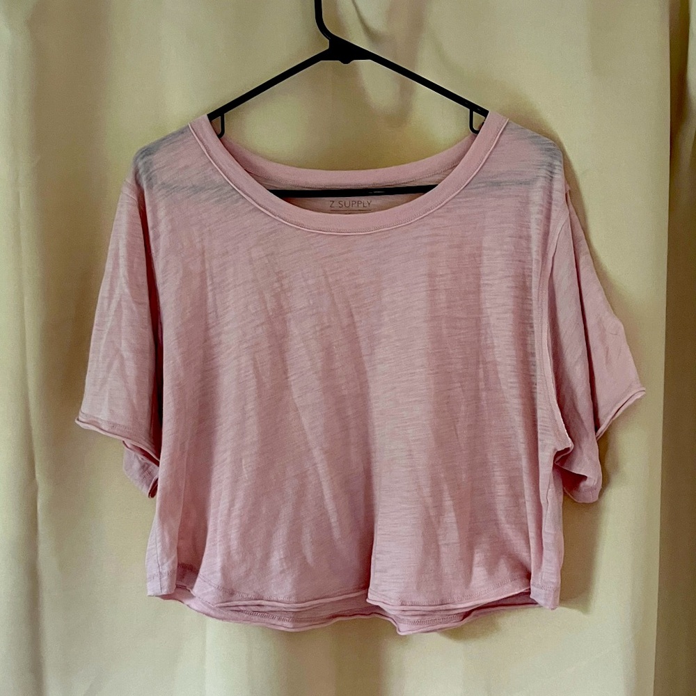 Z Supply Light Pink Crop Top